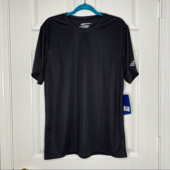 SKECHERS PERFORMANCE Men’s Black Vent Tech Athletic Workout Tee Size Large - Picture 1 of 6